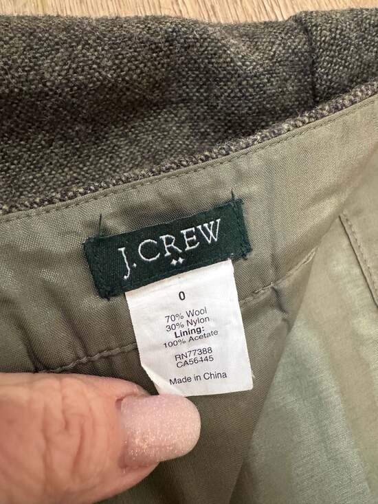 J. Crew Women's Size 0 Grey Wool Blend Tweed Pencil Mini Skirt - Picture 2 of 5